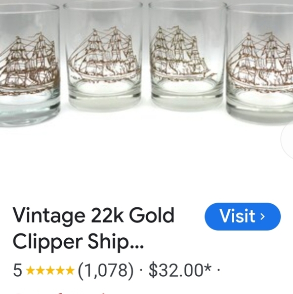 Clipper 1970  Vintage 22Karat Gold Whisky Glasses A Set Of 4 - Picture 9 of 12